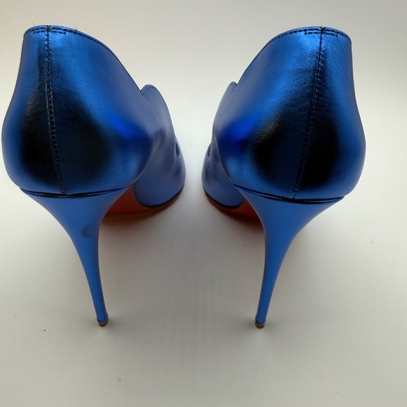 CHRISTIAN LOUBOUTIN HOT CHICK 100 METALLIC BLUE LIMITED EDITION SIZE 41 - Picture 5 of 10